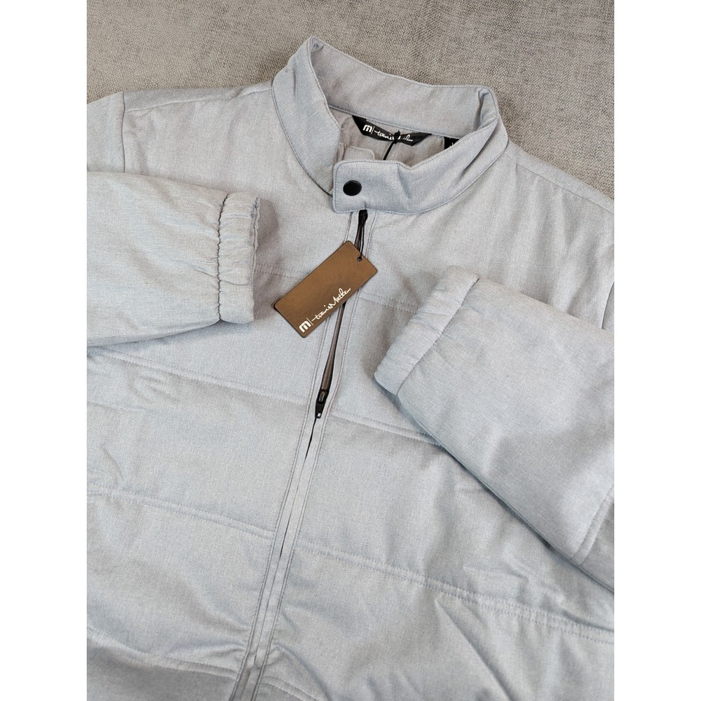 NWT Travis Mathew Jacket Mens L Heather Sleet Interlude Puffer Zip Pockets Golf